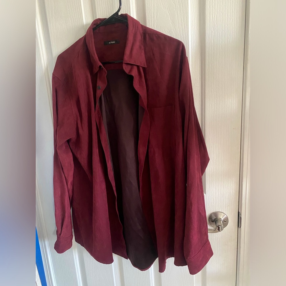 Alfani men’s maroon dress shirt size Large